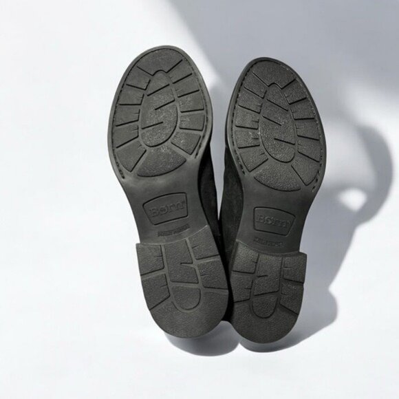 🌻NEW Born "Borman" Black Suede Leather Knee High Bohemian Back Zip Tall Boots 9 - Picture 6 of 10